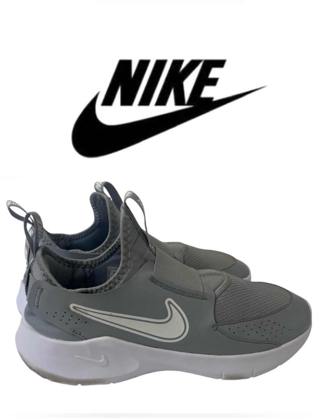 Nike Flex Runner - Gray/White Sneakers - Size 7Y